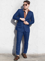 Solbiati Art Du Lin Cobalt Blue Linen Suit - StudioSuits