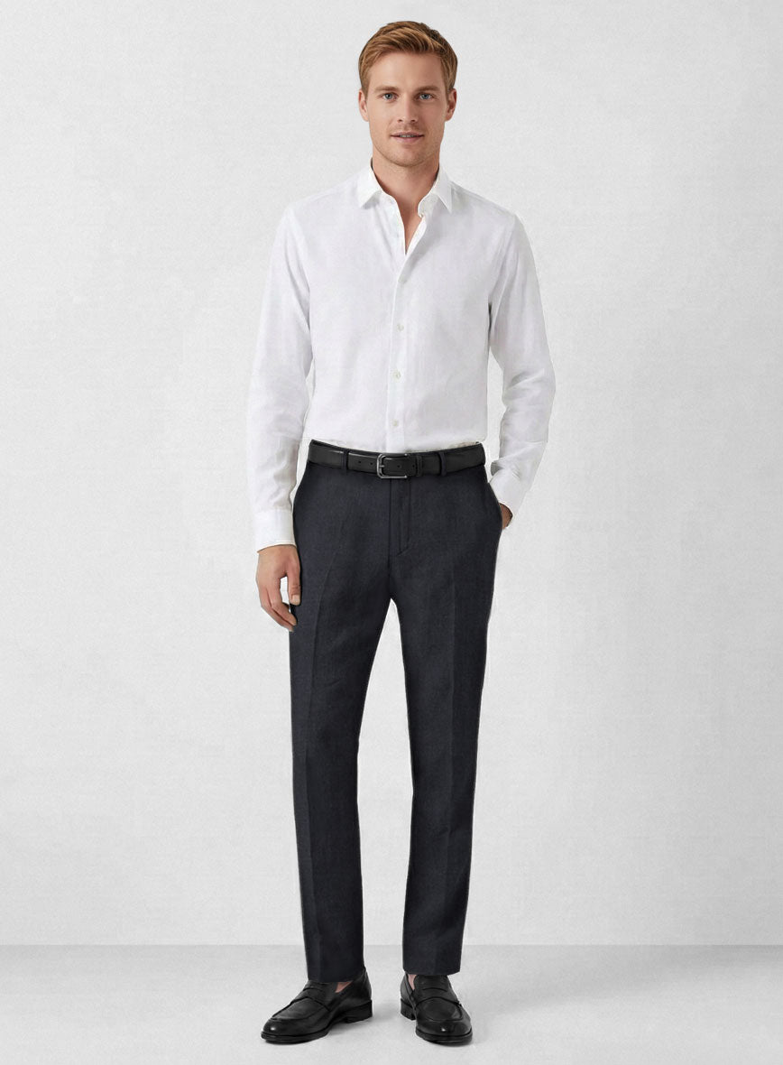 Solbiati Art Du Lin Dark Blue Linen Pants - StudioSuits
