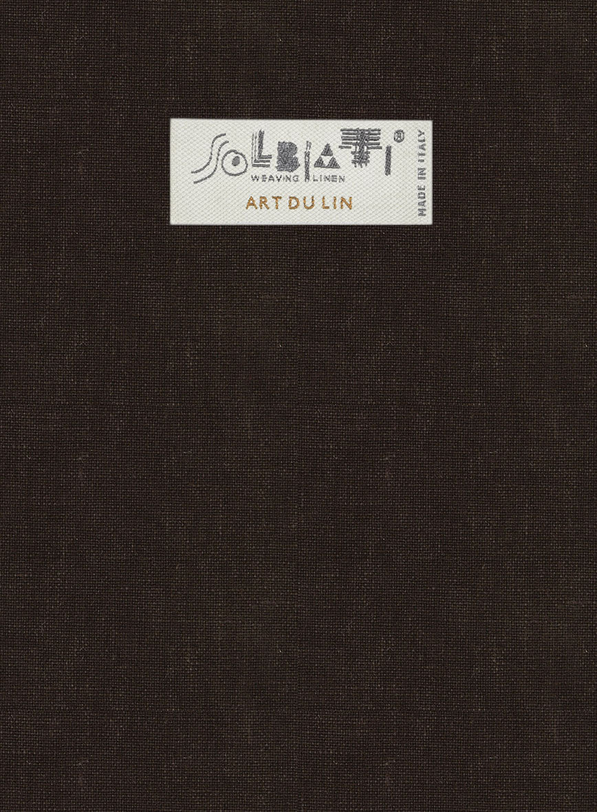 Solbiati Art Du Lin Dark Brown Linen Pants - StudioSuits