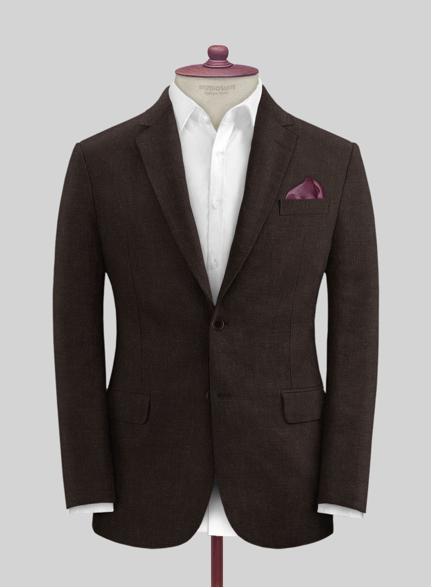 Solbiati Art Du Lin Dark Brown Linen Suit - StudioSuits