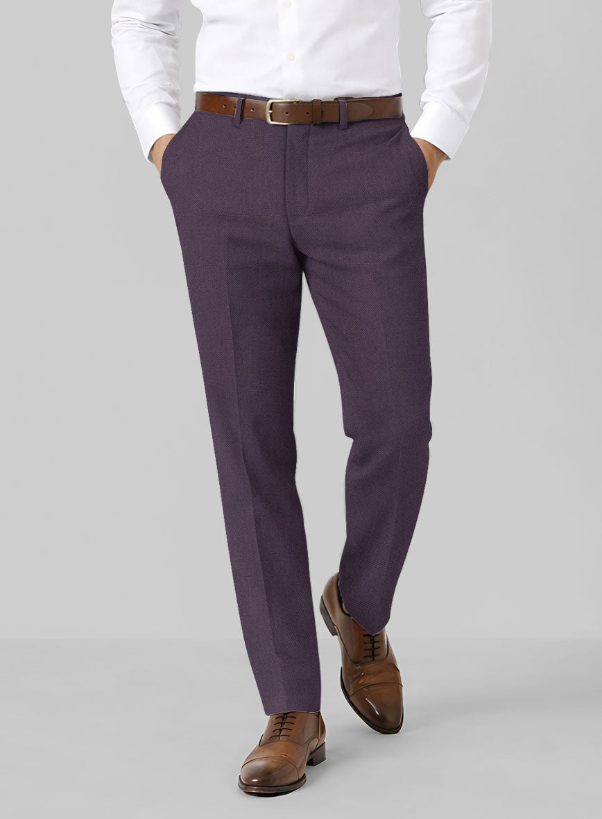 Solbiati Art Du Lin Dark Lavender Linen Pants - StudioSuits