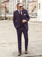 Solbiati Art Du Lin Dark Lavender Linen Suit - StudioSuits