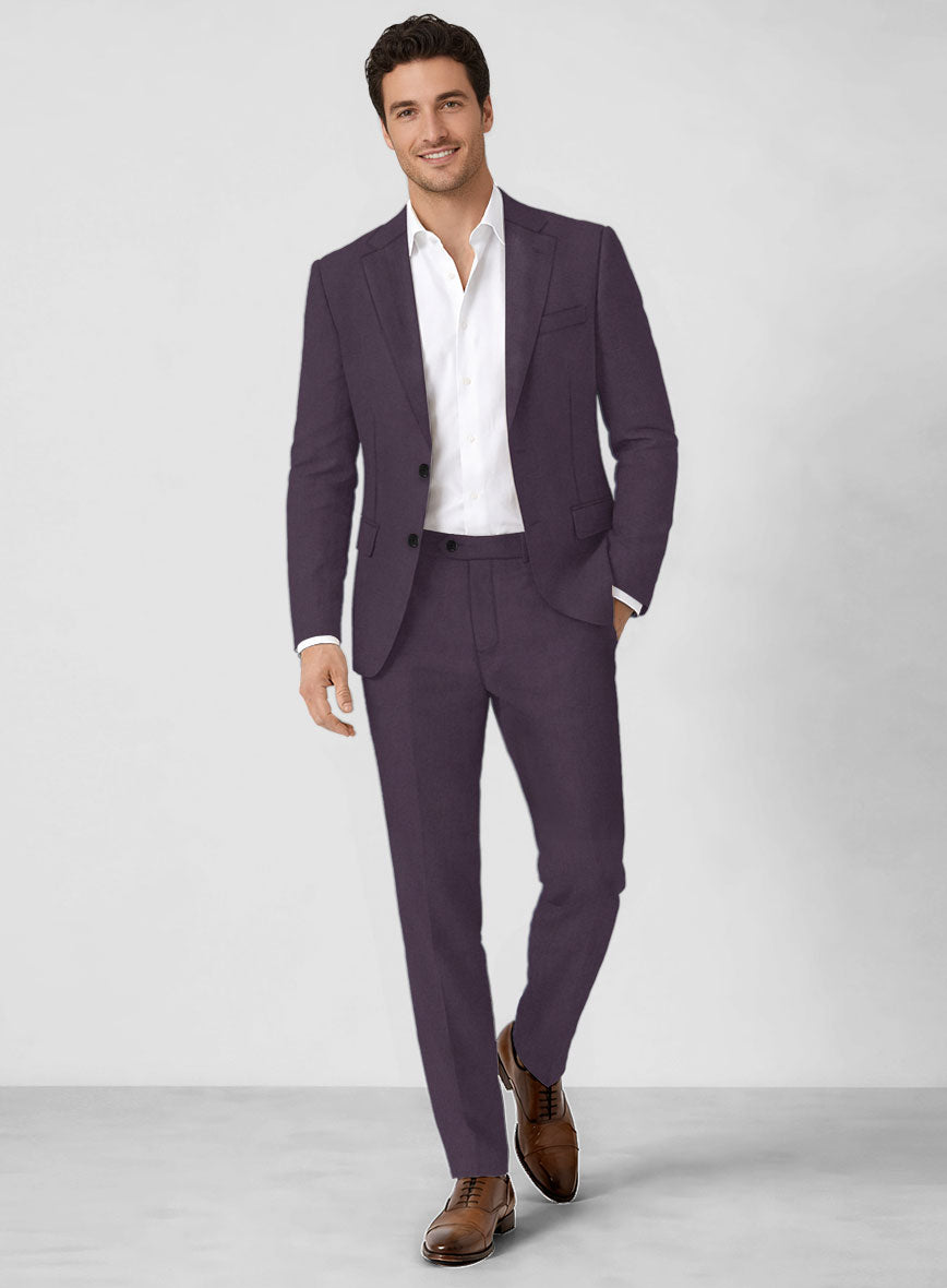 Solbiati Art Du Lin Dark Lavender Linen Suit - StudioSuits