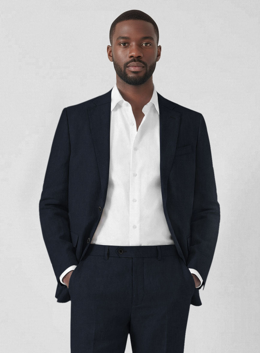 Solbiati Art Du Lin Deep Blue Linen Jacket - StudioSuits