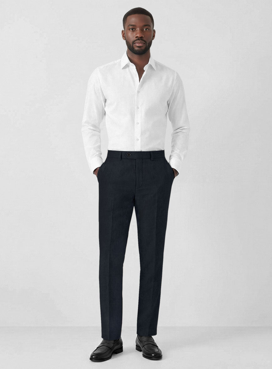 Solbiati Art Du Lin Deep Blue Linen Pants - StudioSuits