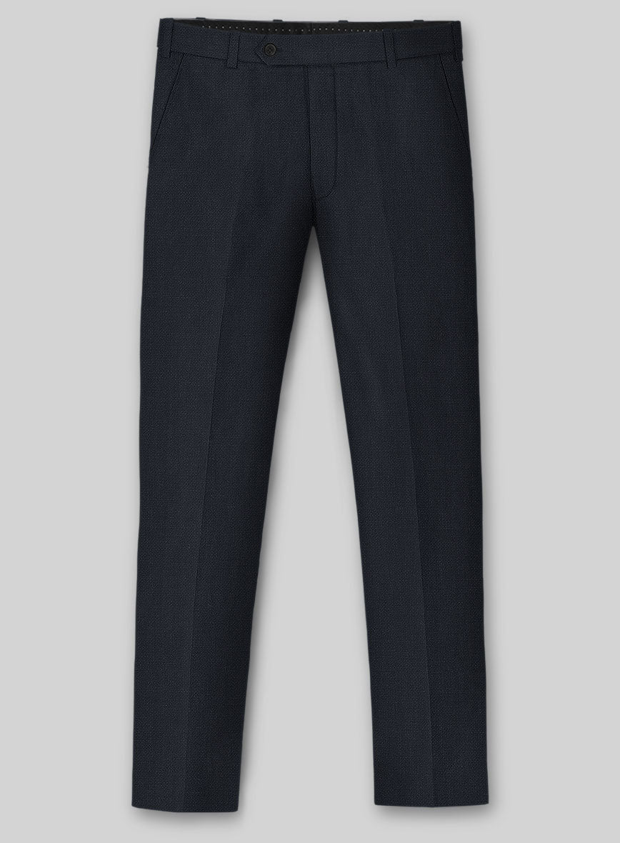 Solbiati Art Du Lin Deep Blue Linen Pants - StudioSuits
