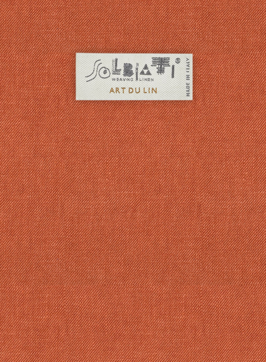 Solbiati Art Du Lin Deep Orange Linen Jacket - StudioSuits
