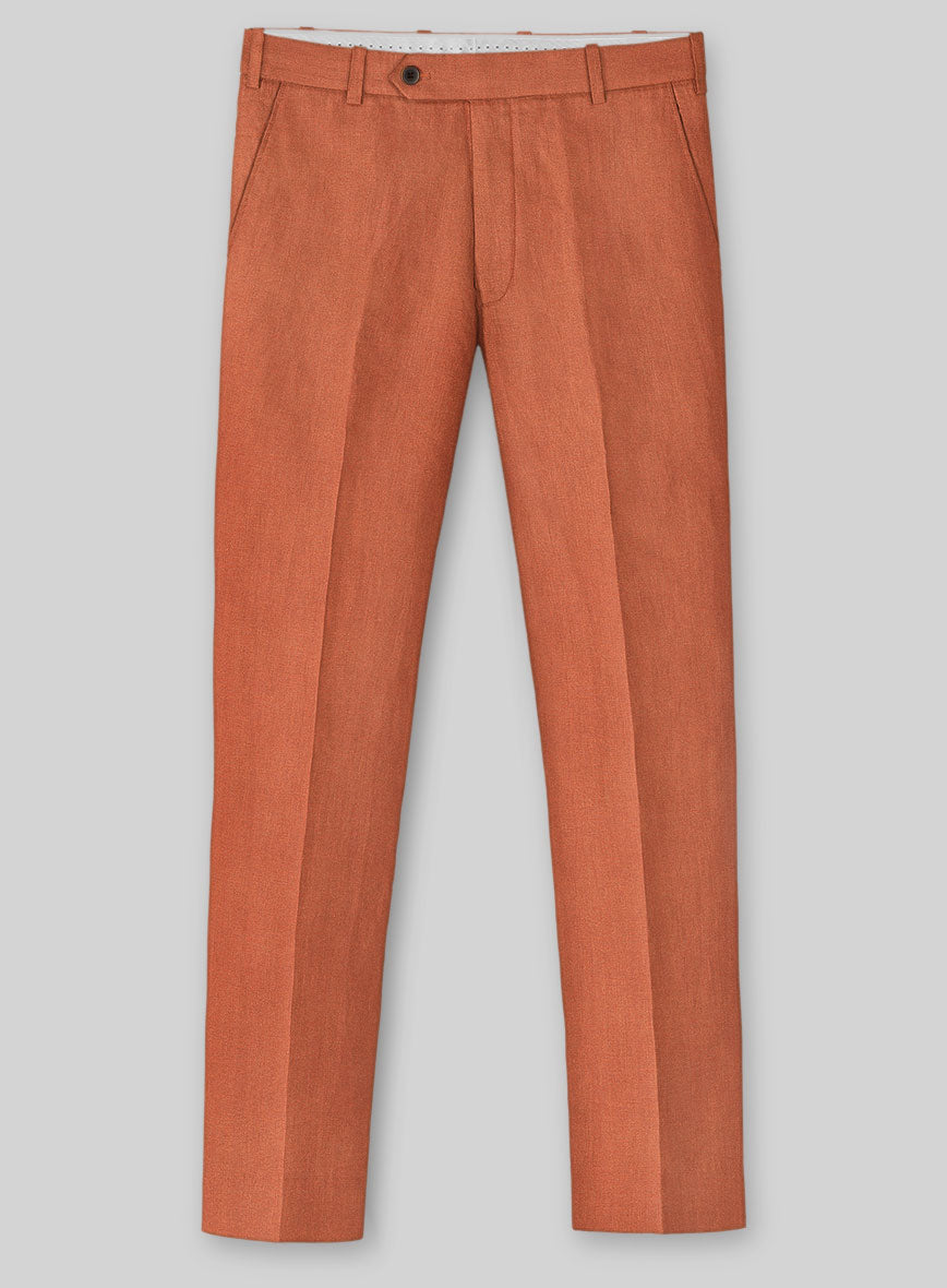 Solbiati Art Du Lin Deep Orange Linen Suit - StudioSuits