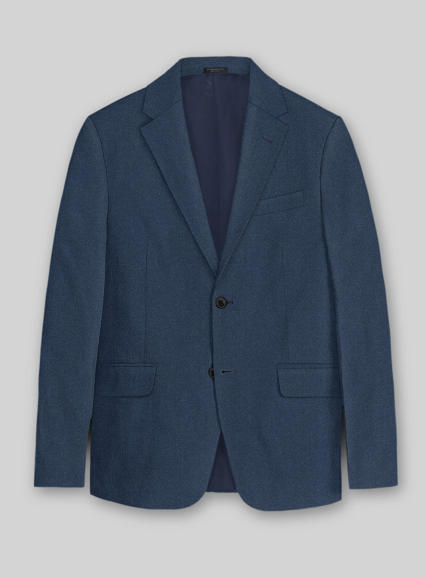 Solbiati Art Du Lin Ebony Blue Linen Jacket - StudioSuits