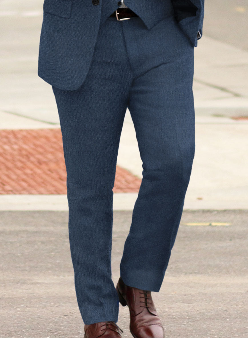 Solbiati Art Du Lin Ebony Blue Linen Suit - StudioSuits