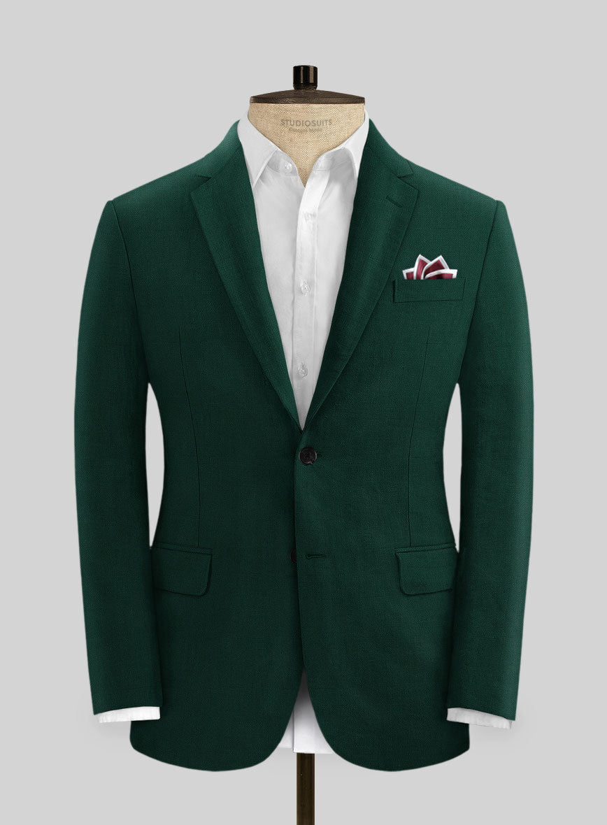 Solbiati Art Du Lin Green Linen Suit - StudioSuits