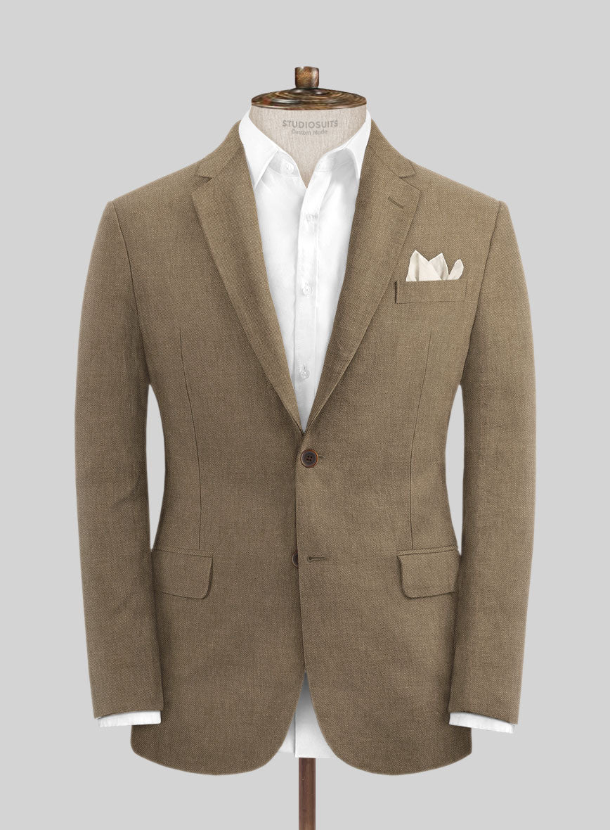 Solbiati Art Du Lin Hazel Brown Linen Jacket - StudioSuits