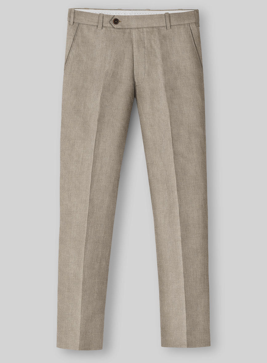 Solbiati Art Du Lin Hazel Brown Linen Pants - StudioSuits