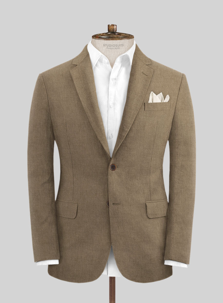 Solbiati Art Du Lin Hazel Brown Linen Suit - StudioSuits
