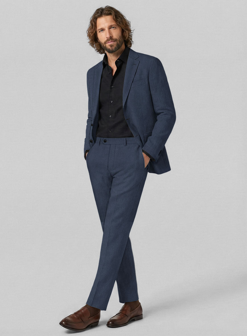 Solbiati Art Du Lin Indigo Blue Linen Suit - StudioSuits