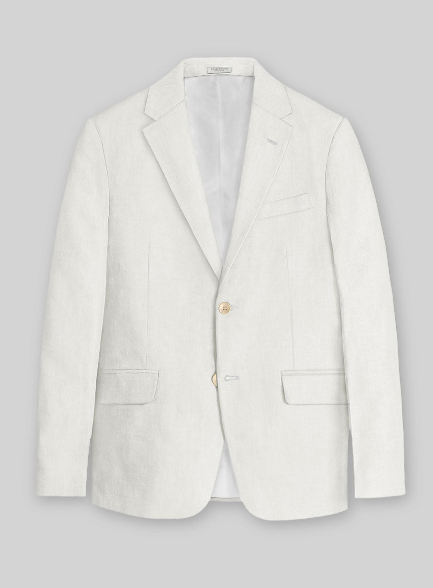 Solbiati Art Du Lin Ivory Linen Jacket - StudioSuits