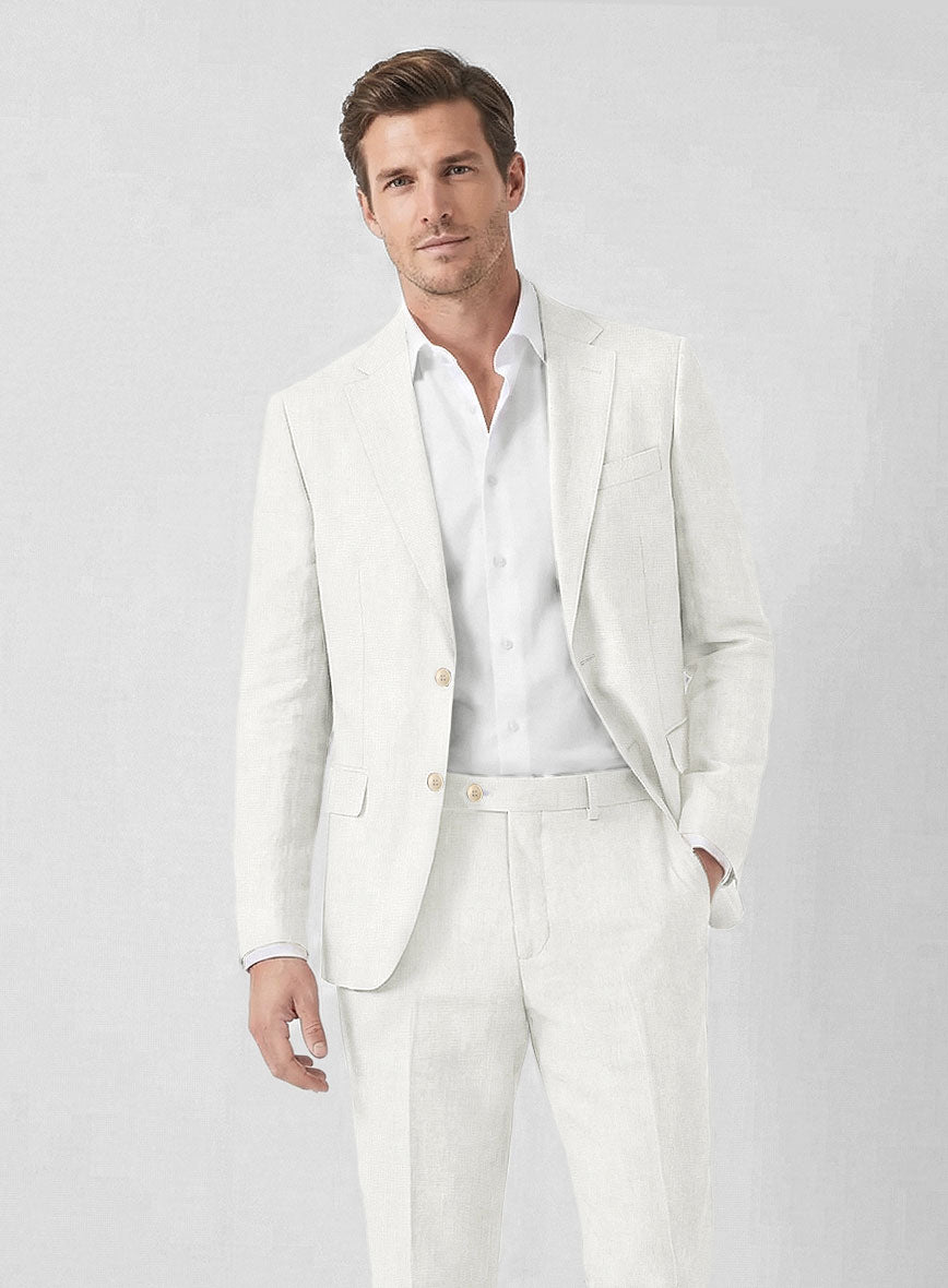 Solbiati Art Du Lin Ivory Linen Jacket - StudioSuits