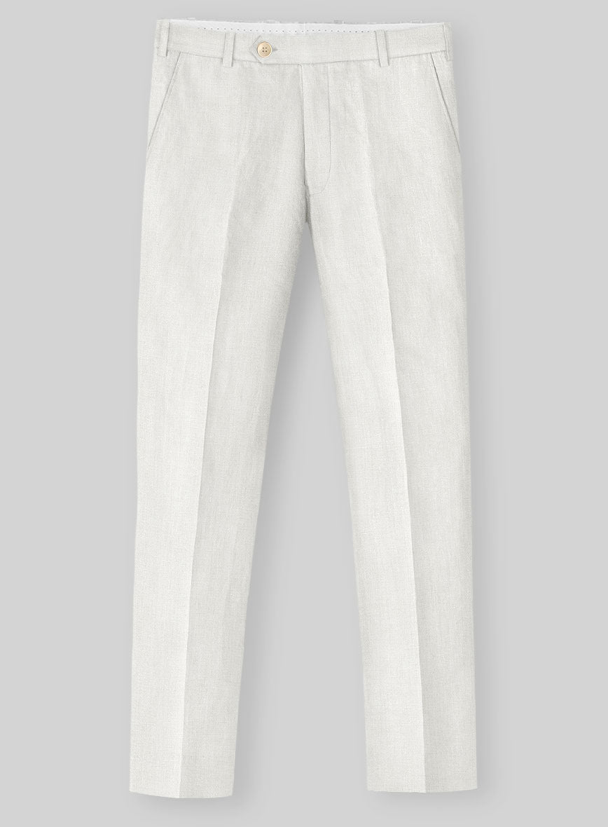 Solbiati Art Du Lin Ivory Linen Pants - StudioSuits