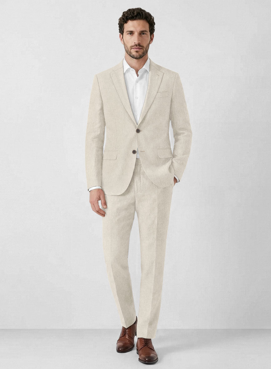 Solbiati Art Du Lin Light Beige Linen Suit - StudioSuits