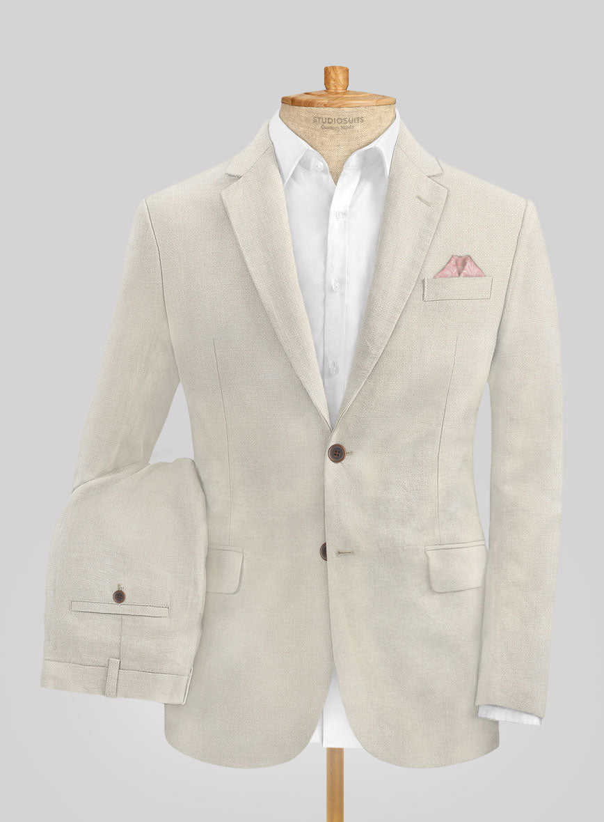 Solbiati Art Du Lin Light Beige Linen Suit - StudioSuits