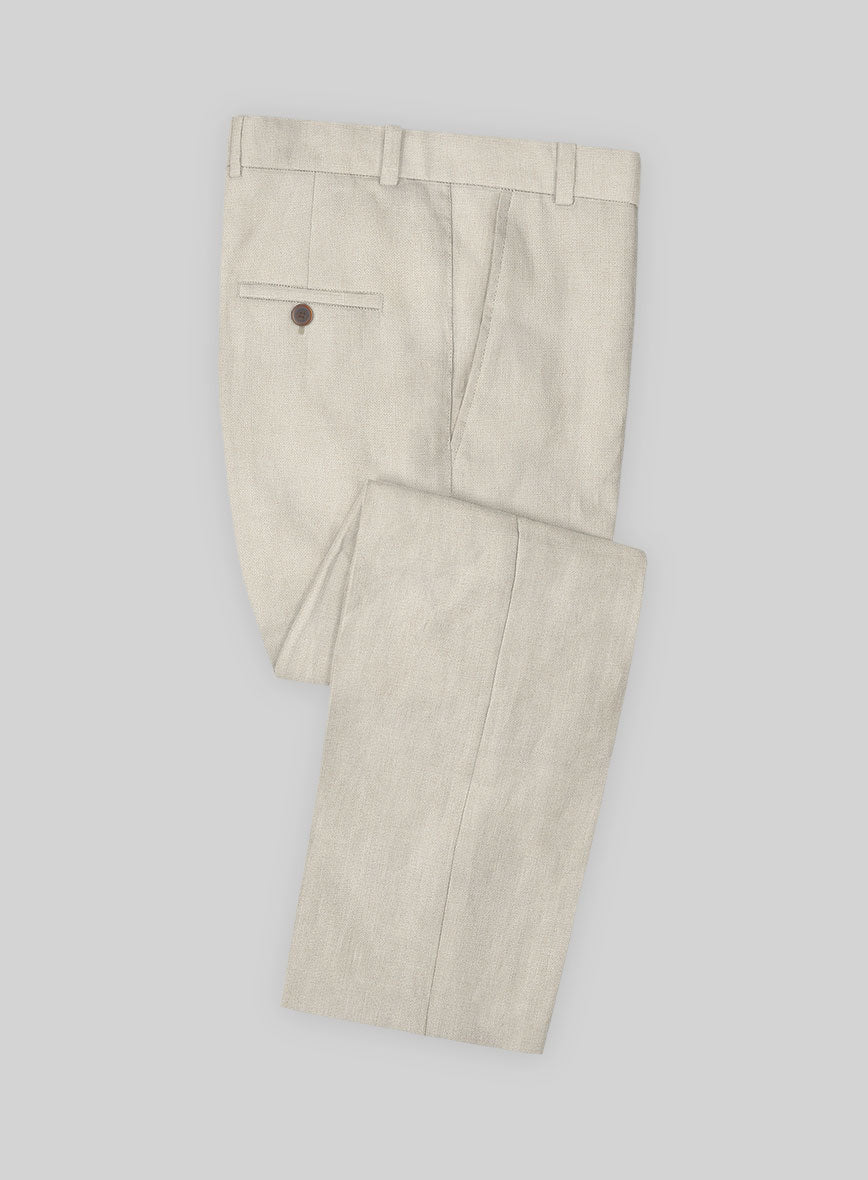 Solbiati Art Du Lin Light Beige Linen Pants – StudioSuits