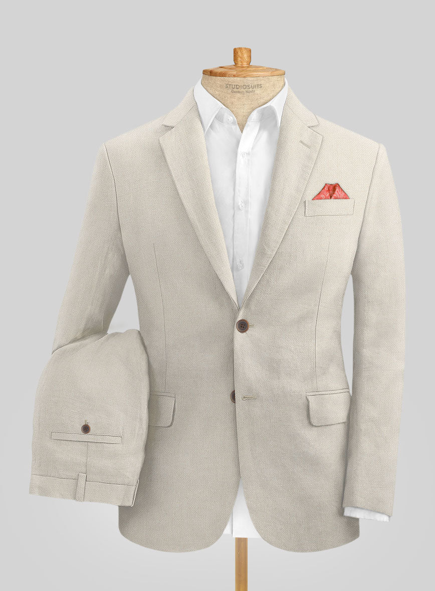 Solbiati Art Du Lin Light Beige Linen Suit - StudioSuits