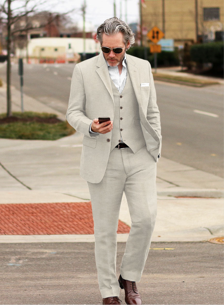 Solbiati Art Du Lin Light Beige Linen Suit – StudioSuits