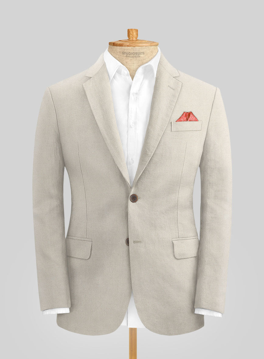 Solbiati Art Du Lin Light Beige Linen Suit - StudioSuits
