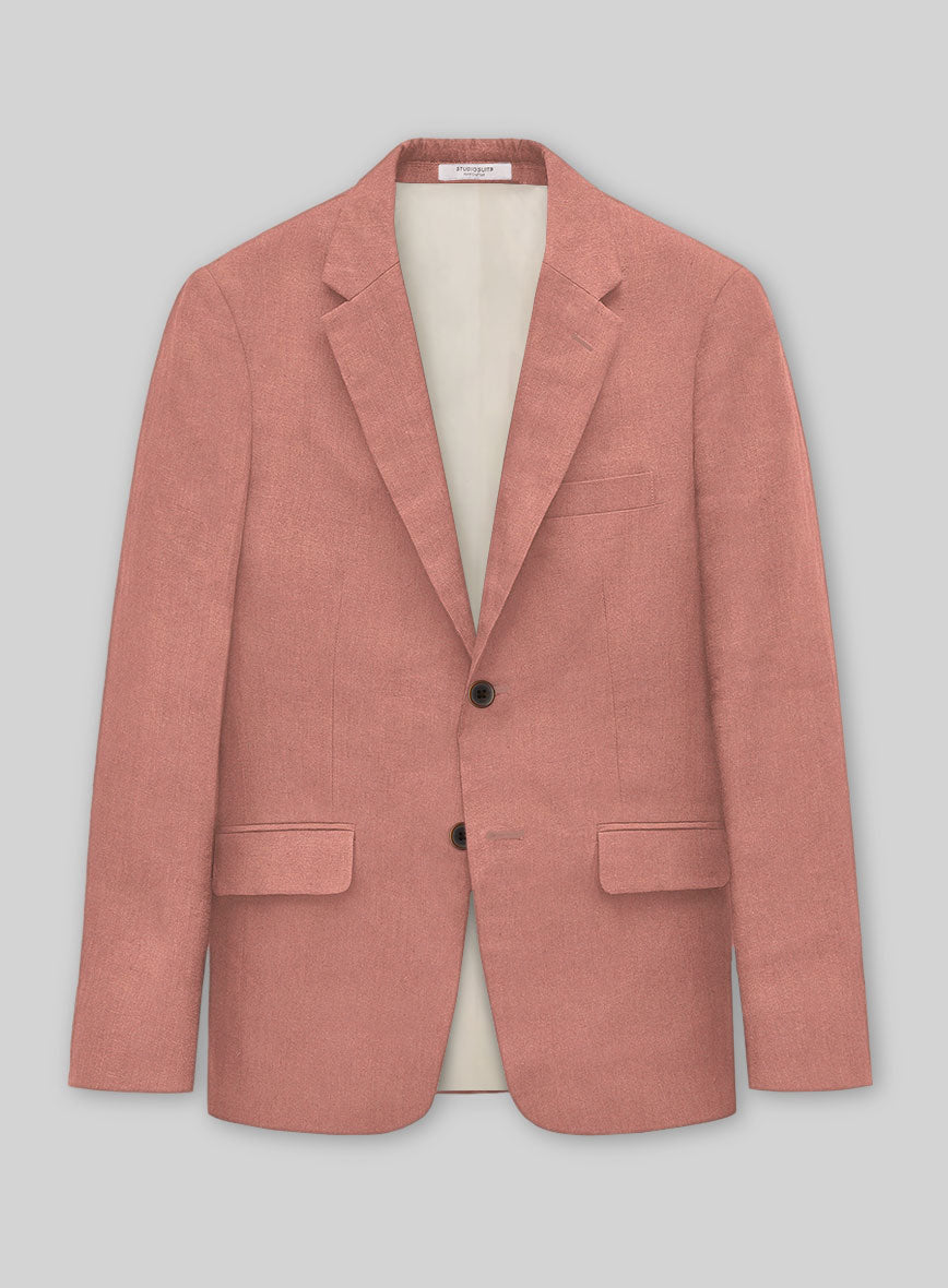 Solbiati Art Du Lin Light Melon Linen Jacket - StudioSuits