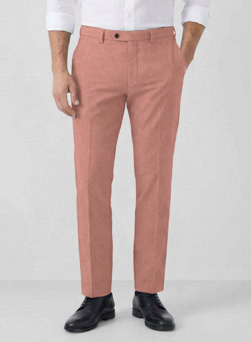 Solbiati Art Du Lin Light Melon Linen Pants - StudioSuits