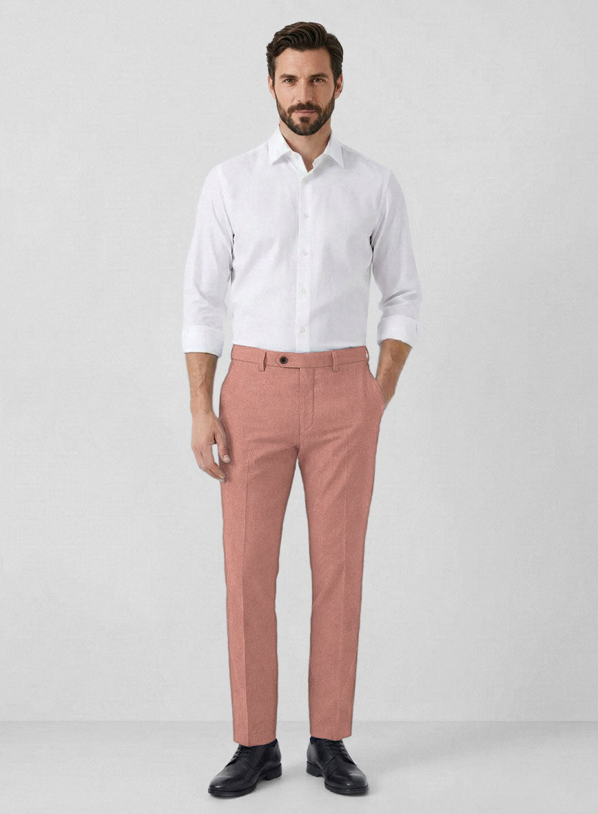 Solbiati Art Du Lin Light Melon Linen Pants - StudioSuits