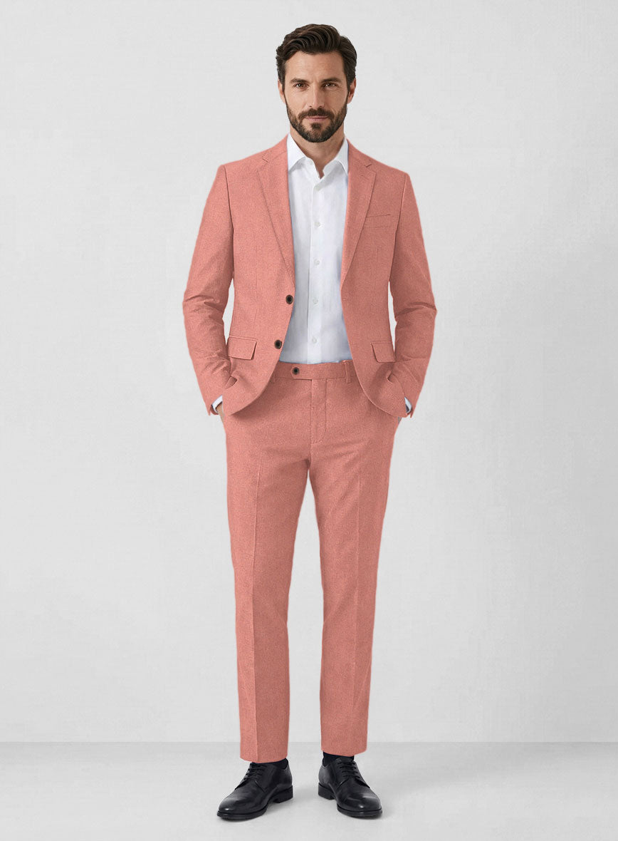 Solbiati Art Du Lin Light Melon Linen Suit - StudioSuits