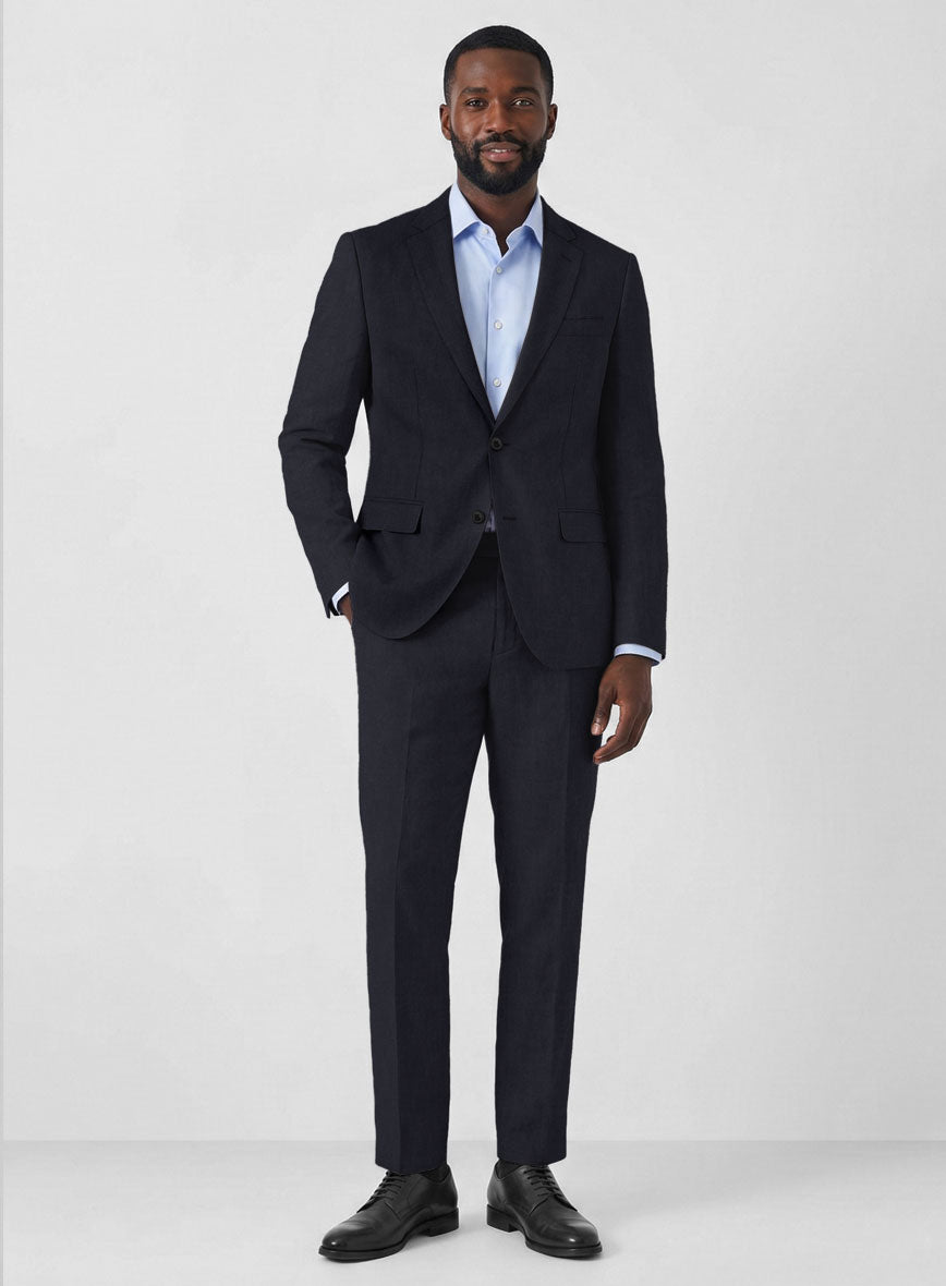 Solbiati Art Du Lin Midnight Blue Linen Suit - StudioSuits