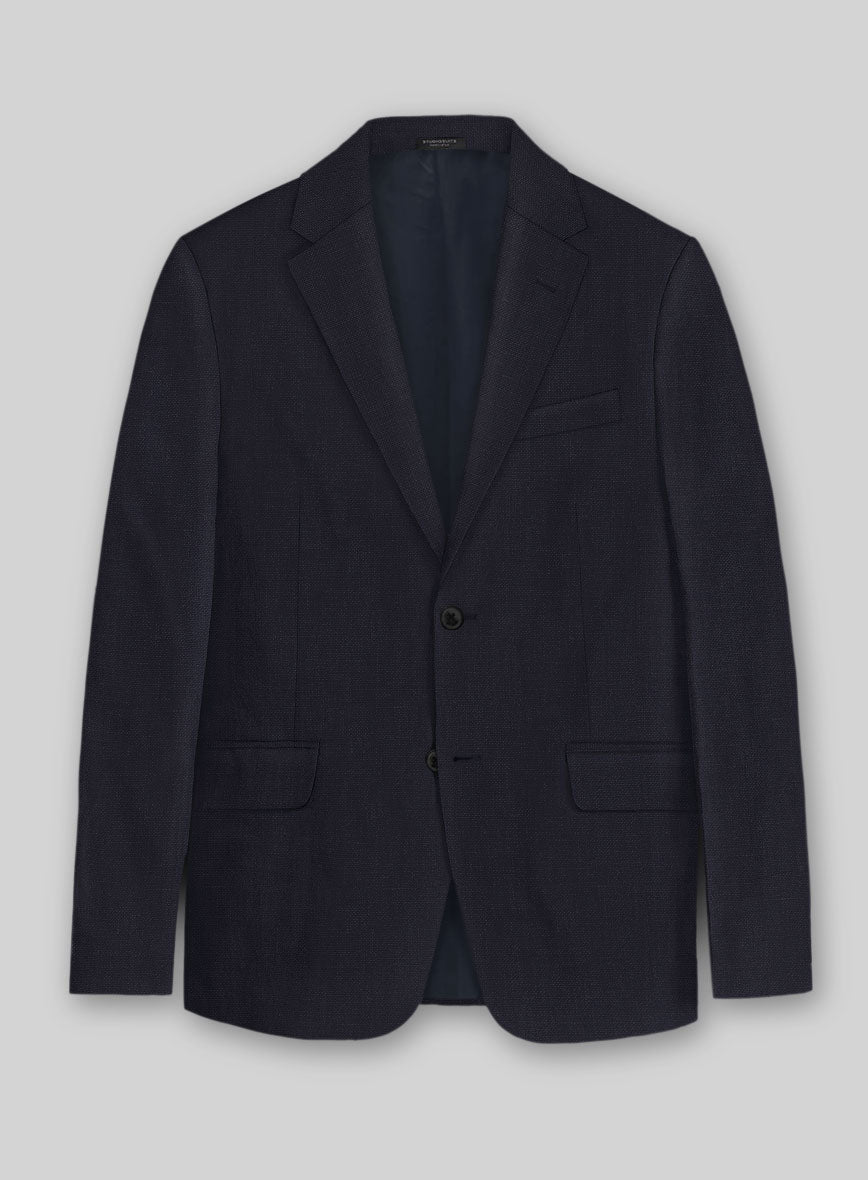 Solbiati Art Du Lin Midnight Blue Linen Jacket - StudioSuits
