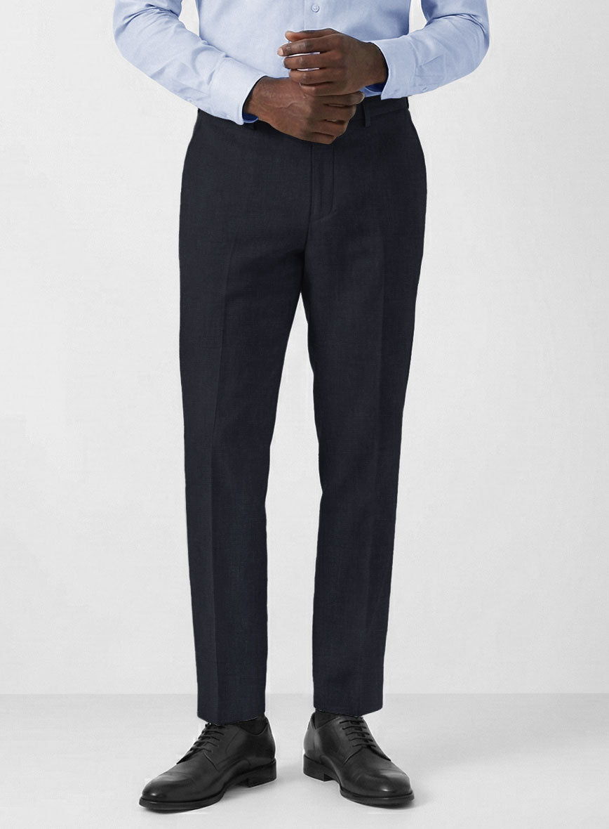 Solbiati Art Du Lin Midnight Blue Linen Pants - StudioSuits