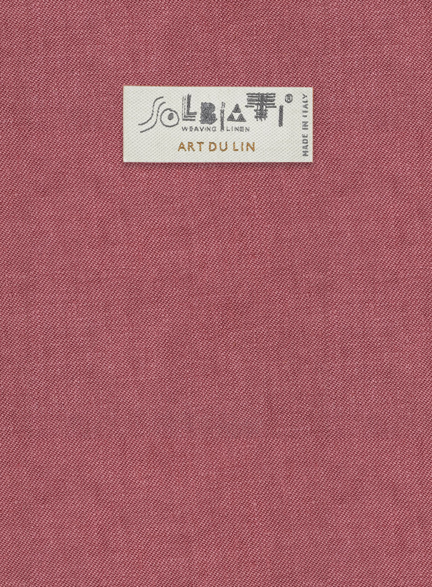 Solbiati Art Du Lin Opera Mauve Linen Pants - StudioSuits