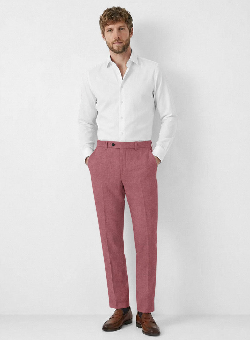Solbiati Art Du Lin Opera Mauve Linen Pants - StudioSuits