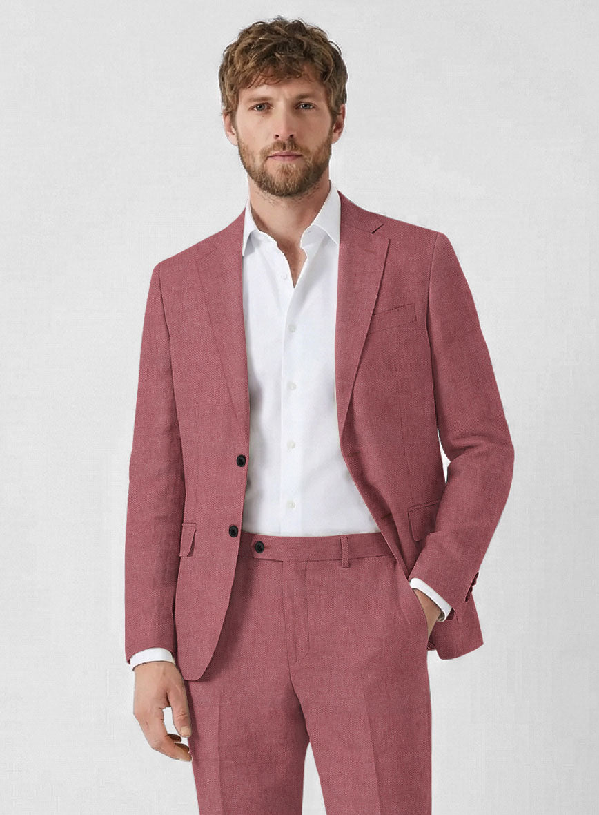 Solbiati Art Du Lin Opera Mauve Linen Jacket - StudioSuits