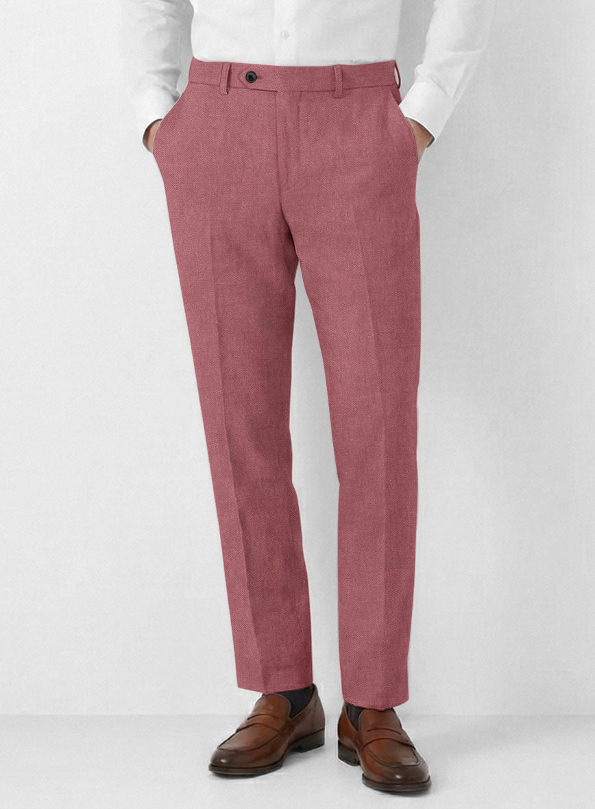 Solbiati Art Du Lin Opera Mauve Linen Pants - StudioSuits