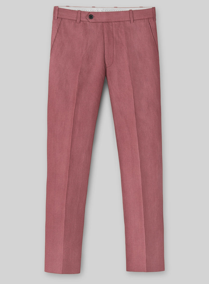 Solbiati Art Du Lin Opera Mauve Linen Pants - StudioSuits