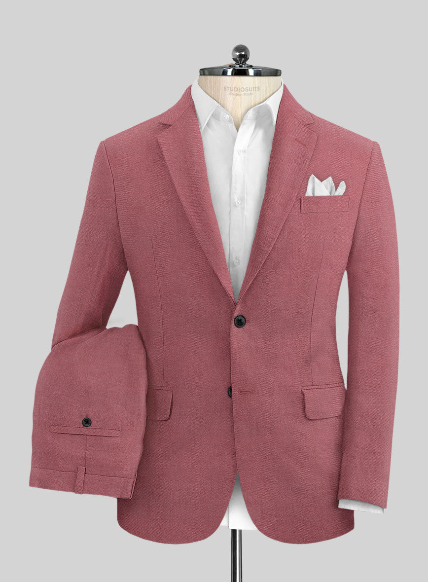 Solbiati Art Du Lin Opera Mauve Linen Suit - StudioSuits