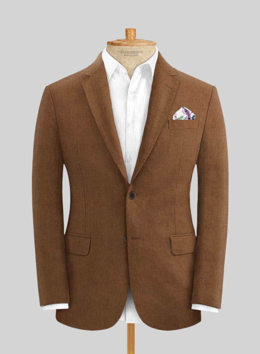 Solbiati Art Du Lin Otter Brown Linen Jacket – StudioSuits
