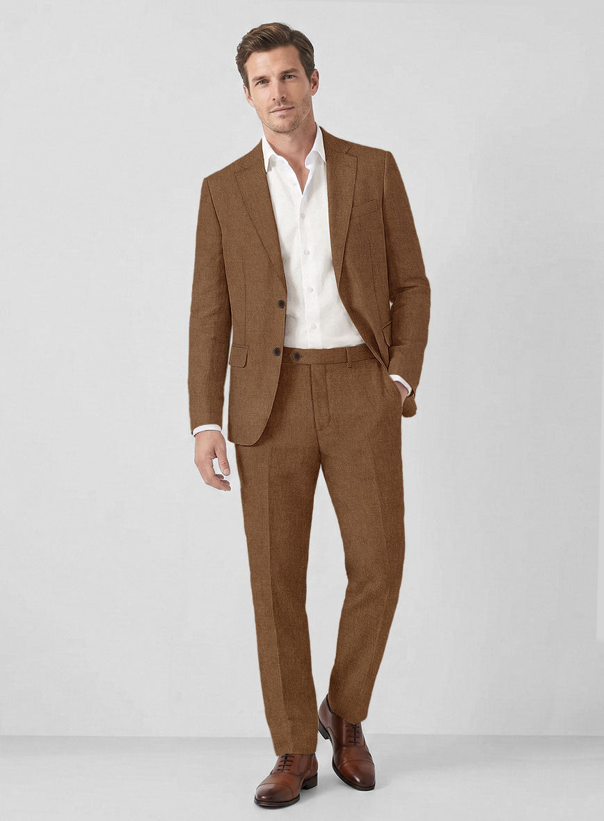Solbiati Art Du Lin Otter Brown Linen Suit - StudioSuits