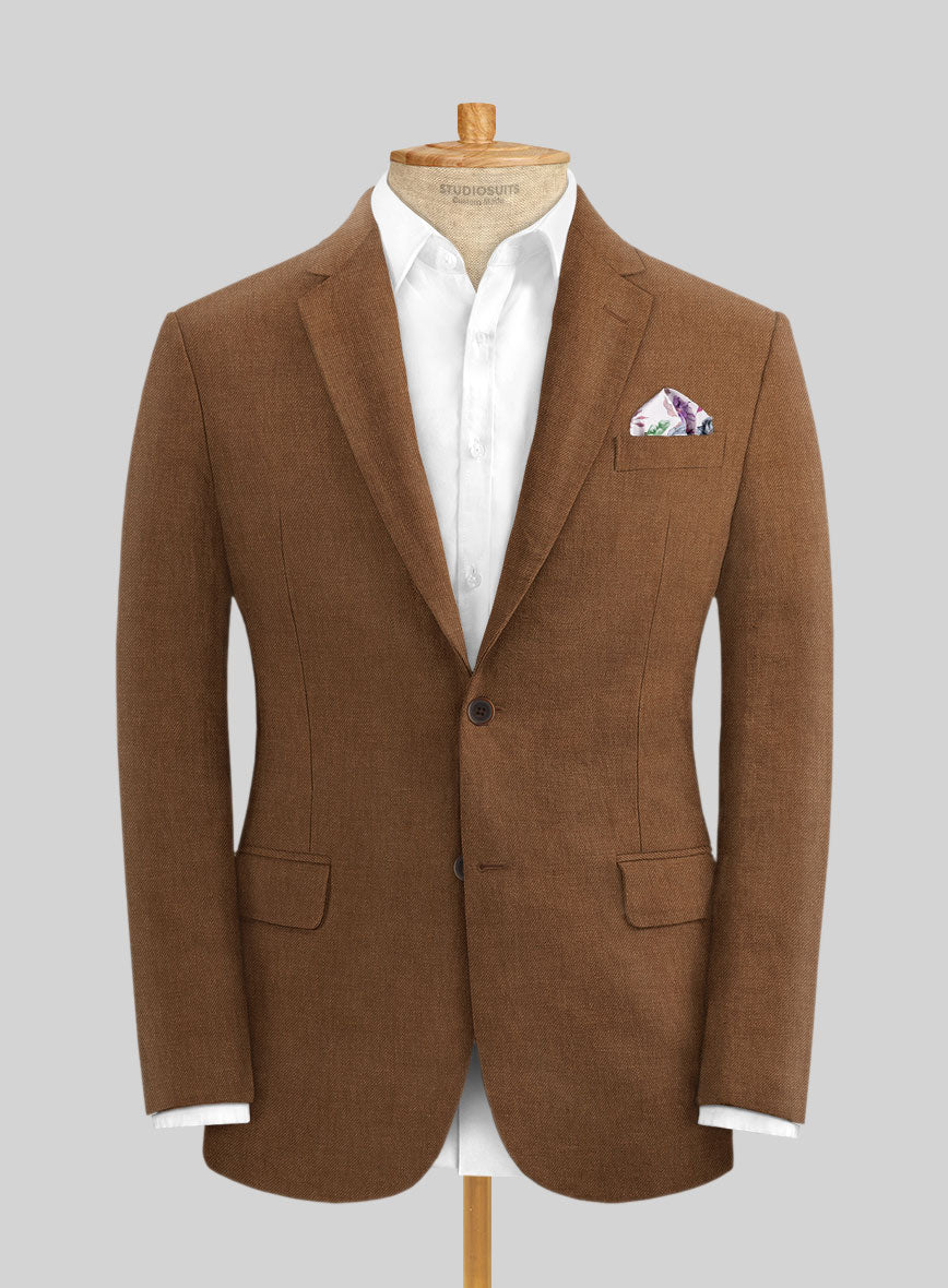 Solbiati Art Du Lin Otter Brown Linen Suit - StudioSuits