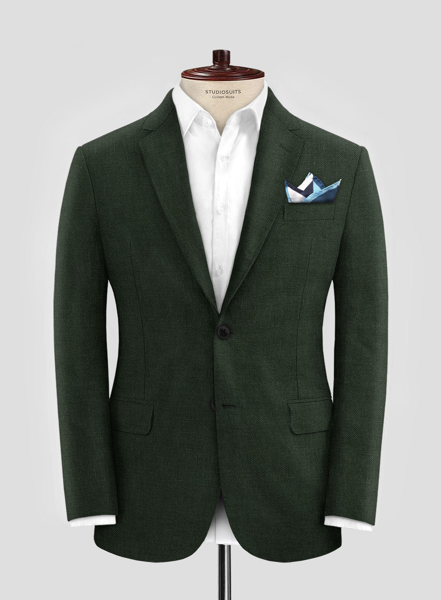 Solbiati Art Du Lin Palm Green Linen Jacket - StudioSuits