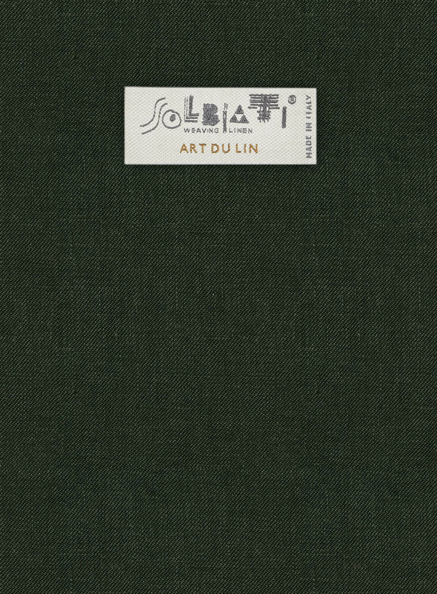 Solbiati Art Du Lin Palm Green Linen Jacket - StudioSuits