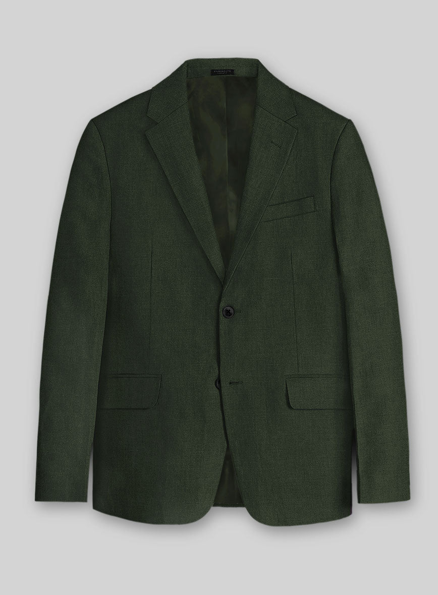 Solbiati Art Du Lin Palm Green Linen Jacket - StudioSuits