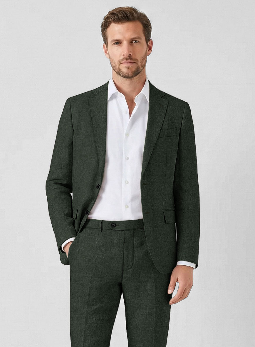 Solbiati Art Du Lin Palm Green Linen Jacket - StudioSuits