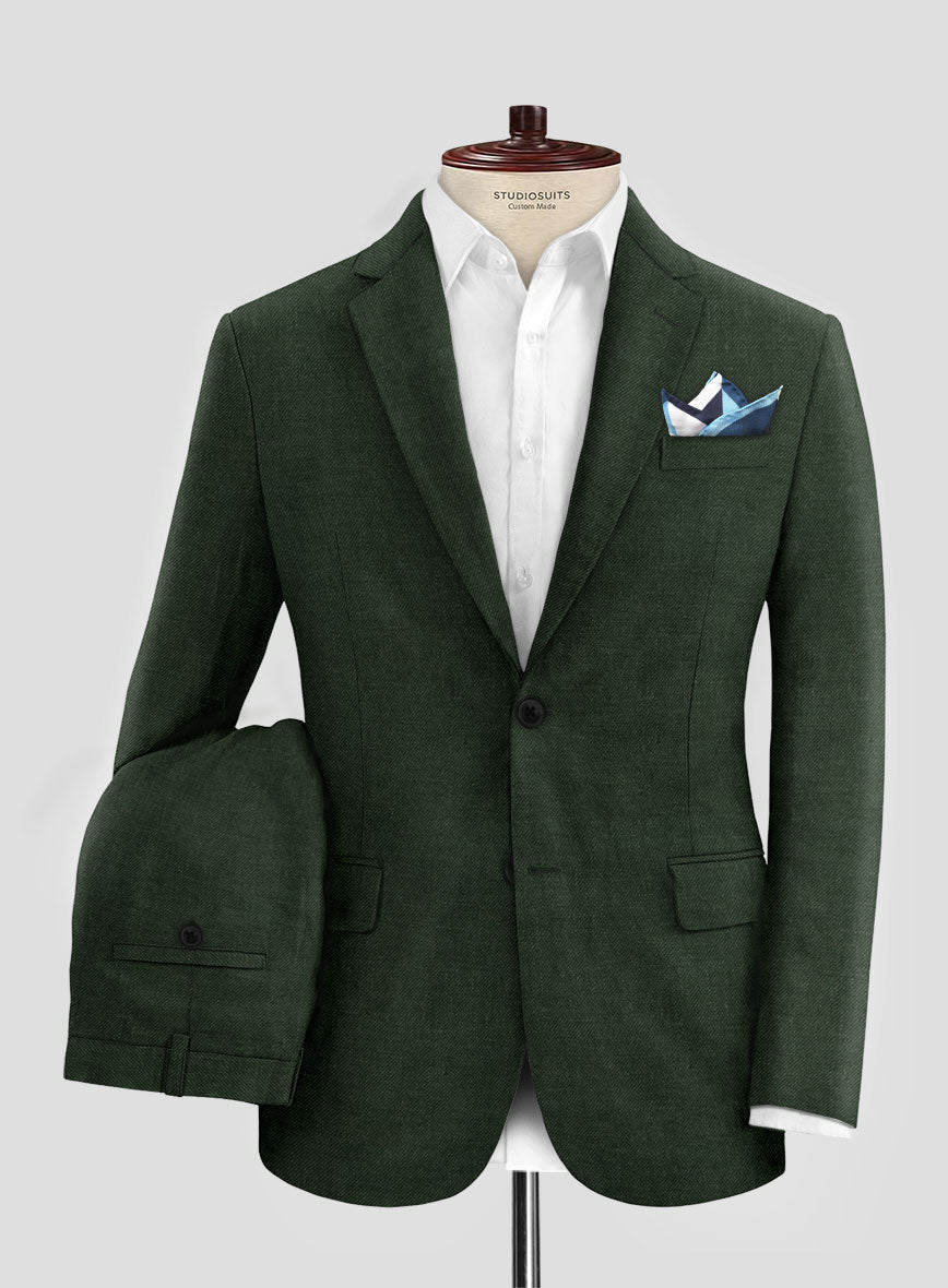 Solbiati Art Du Lin Palm Green Linen Suit - StudioSuits