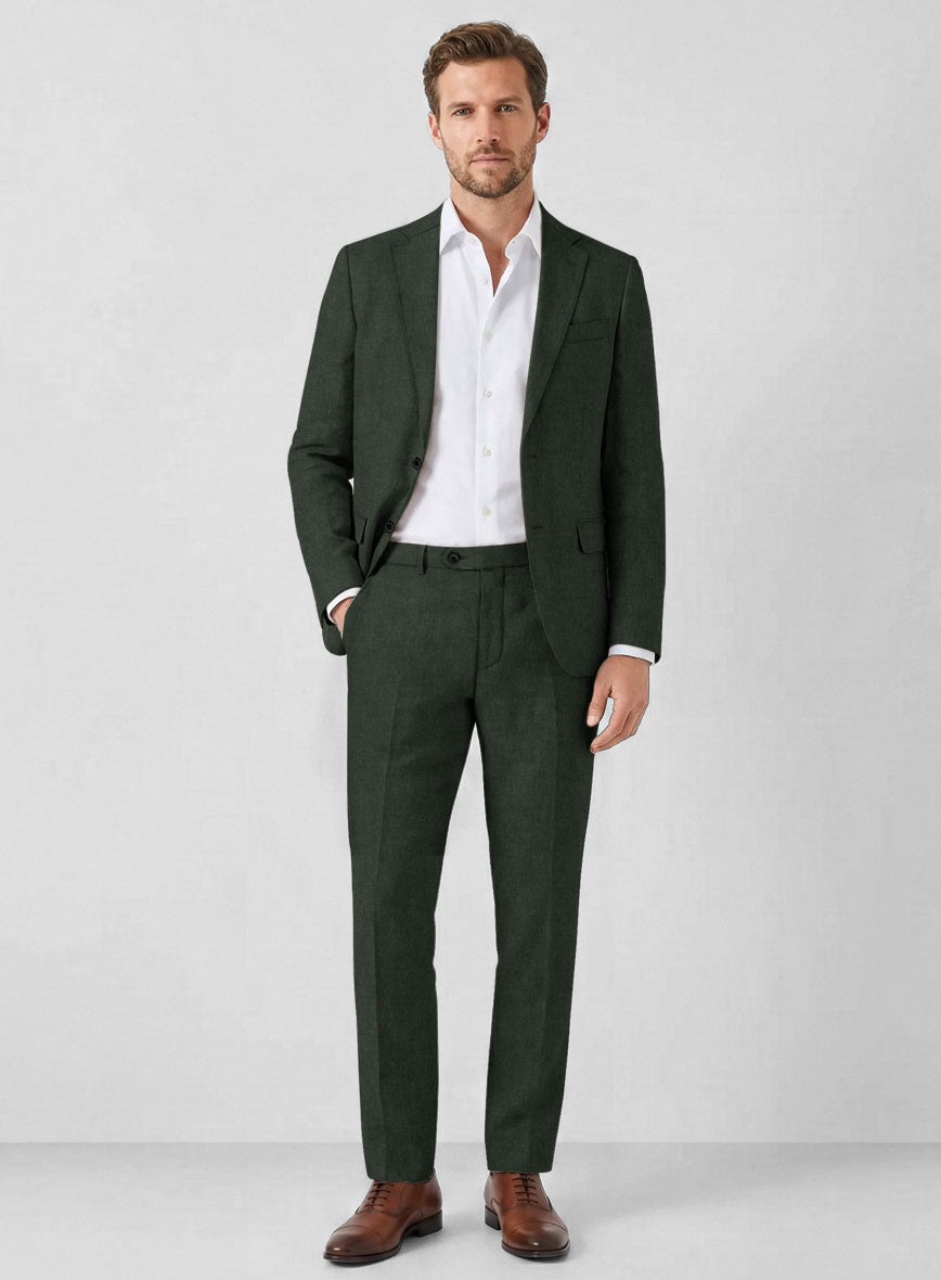 Solbiati Art Du Lin Palm Green Linen Suit - StudioSuits
